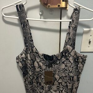 H&M Black and Cream Snakeskin Dress